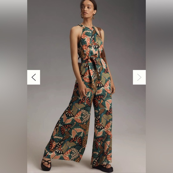 FARM Rio Pants - Anthropologie Farm Rio printed halter jumpsuit